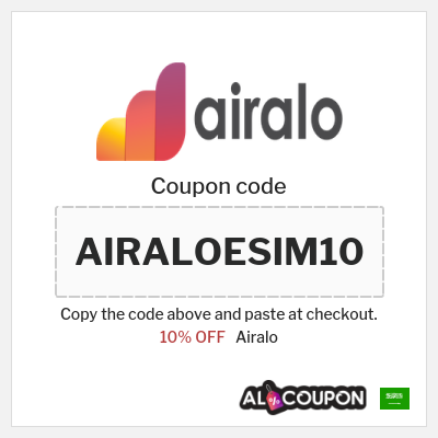 Coupon for Airalo (AIRALOESIM10) 10% OFF