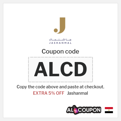 Coupon discount code for Jashanmal EXTRA 5% OFF