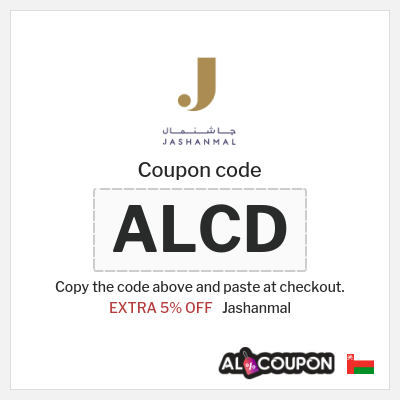 Coupon discount code for Jashanmal EXTRA 5% OFF