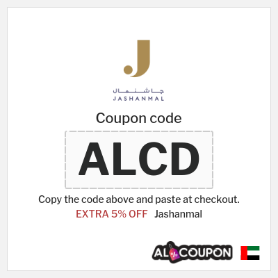Coupon discount code for Jashanmal EXTRA 5% OFF