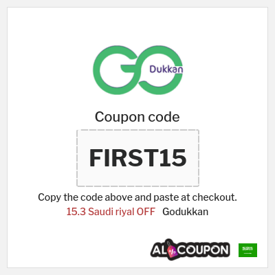 Coupon for Godukkan (FIRST15) 15.3 Saudi riyal OFF