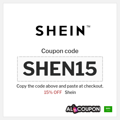 Coupon discount code for Shein 15% Coupons + Free Shipping