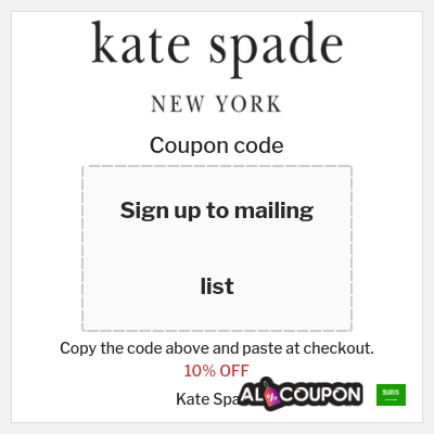 Coupon discount code for Kate Spade Up to 50% OFF