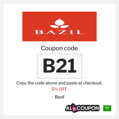 Coupon discount code for Bazil 5% OFF