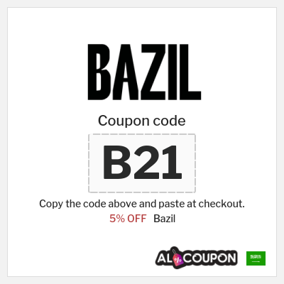 Coupon discount code for Bazil 5% OFF