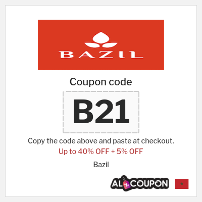 Coupon for Bazil (B21) Up to 40% OFF + 5% OFF