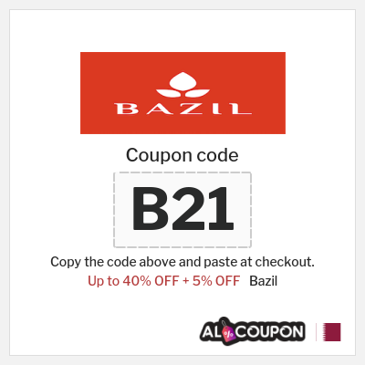Coupon for Bazil (B21) Up to 40% OFF + 5% OFF