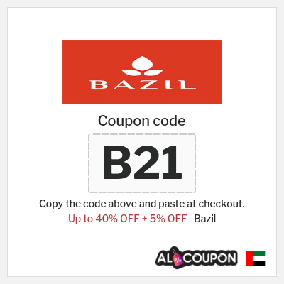 Coupon for Bazil (B21) Up to 40% OFF + 5% OFF