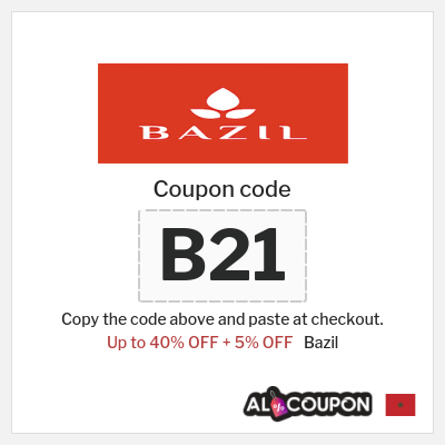 Coupon for Bazil (B21) Up to 40% OFF + 5% OFF
