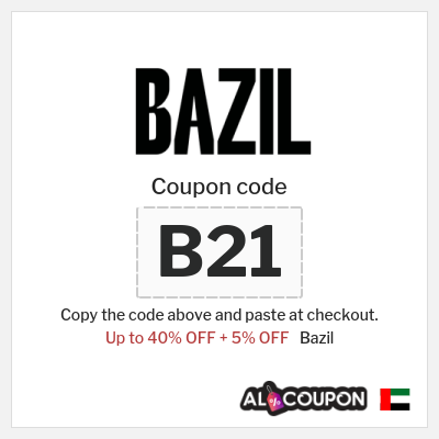 Coupon for Bazil (B21) Up to 40% OFF + 5% OFF