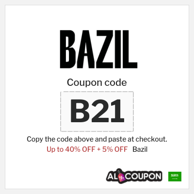 Coupon for Bazil (B21) Up to 40% OFF + 5% OFF