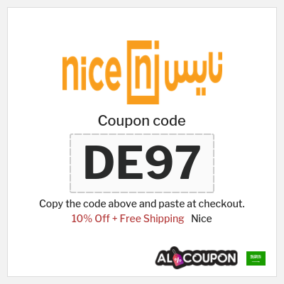 Coupon for Nice (DE97) 10% Off + Free Shipping