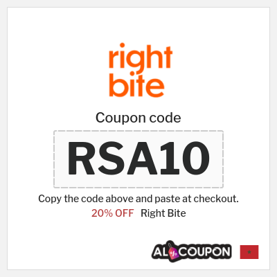 Coupon discount code for Right Bite Verified 20% Promo Codes