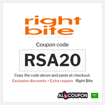 Coupon for Right Bite (RSA20) Exclusive discounts + Extra coupon