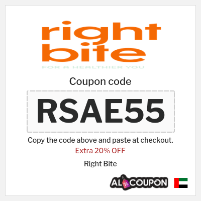 Coupon for Right Bite (RSAE55) Extra 20% OFF