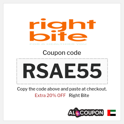Coupon for Right Bite (RSAE55) Extra 20% OFF