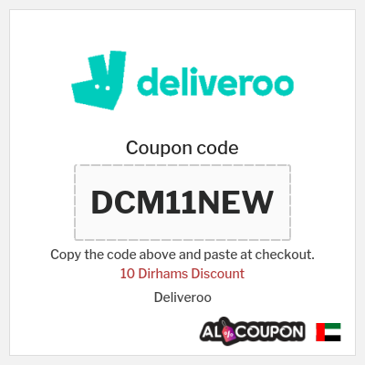 Coupon for Deliveroo (DCM11NEW) 10 Dirhams Discount