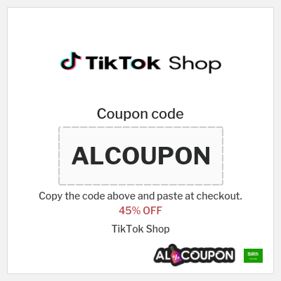 Coupon discount code for TikTok Shop 45% OFF
