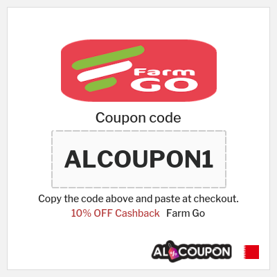 Coupon discount code for Farm Go 10% Cashback