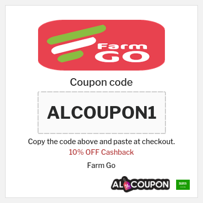 Coupon discount code for Farm Go 10% Cashback