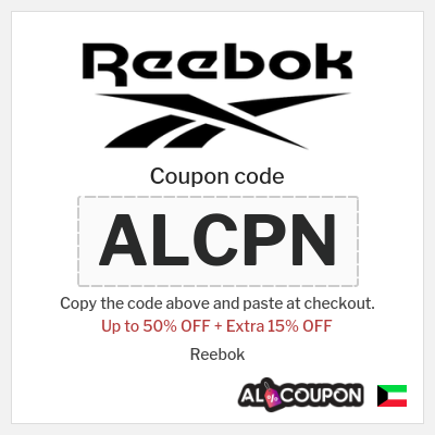 Coupon for Reebok (ALCPN) Up to 50% OFF + Extra 15% OFF