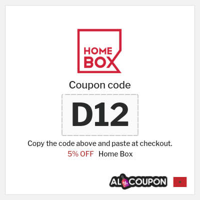 Coupon discount code for Home Box 5% Discount code