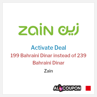 Coupon discount code for Zain 5G Home Plus Subscription for 199 Bahraini Dinar