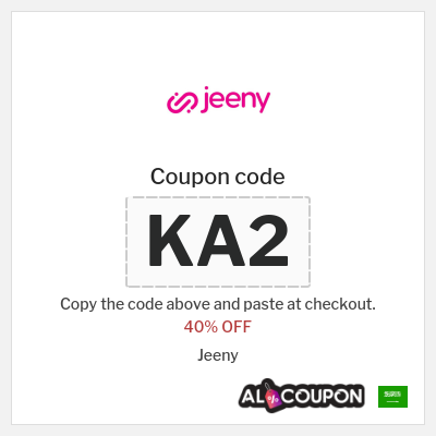 Coupon discount code for Jeeny 40% OFF