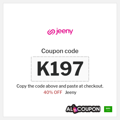 Coupon discount code for Jeeny 40% OFF