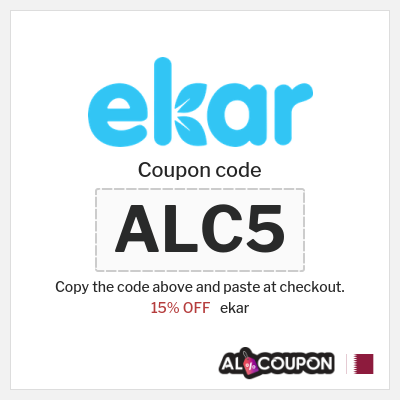 Coupon discount code for ekar 15% OFF
