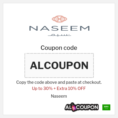 Coupon for Naseem (ALCOUPON) Up to 30% + Extra 10% OFF