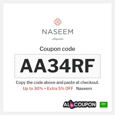 Coupon for Naseem (AA34RF) Up to 30% + Extra 5% OFF
