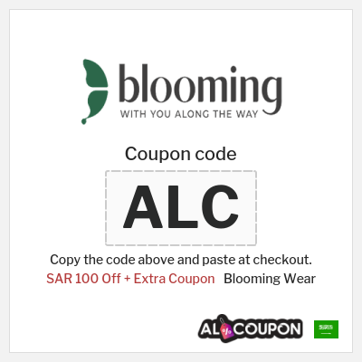 Coupon for Blooming Wear (ALC) SAR 100 Off + Extra Coupon