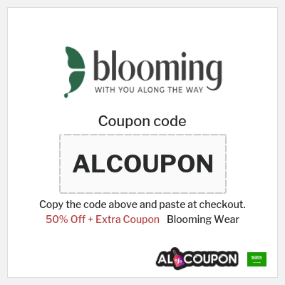 Coupon for Blooming Wear (ALCOUPON) 50% Off + Extra Coupon