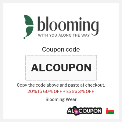 Coupon for Blooming Wear (ALCOUPON) 20% to 60% OFF + Extra 3% OFF