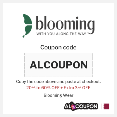 Coupon for Blooming Wear (ALCOUPON) 20% to 60% OFF + Extra 3% OFF