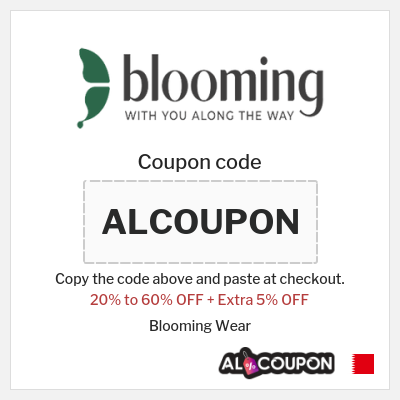 Coupon for Blooming Wear (ALCOUPON) 20% to 60% OFF + Extra 5% OFF