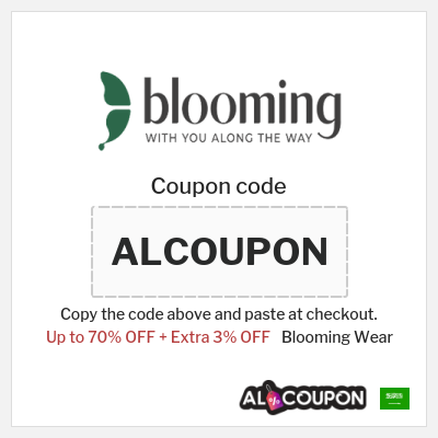 Coupon for Blooming Wear (ALCOUPON) Up to 70% OFF + Extra 3% OFF