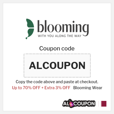 Coupon for Blooming Wear (ALCOUPON) Up to 70% OFF + Extra 3% OFF
