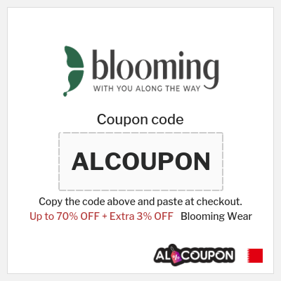 Coupon for Blooming Wear (ALCOUPON) Up to 70% OFF + Extra 3% OFF