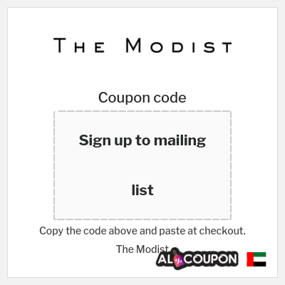 Coupon for The Modist (Sign up to mailing list)