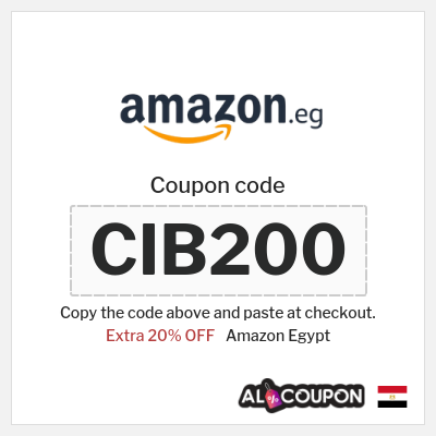 Coupon for Amazon Egypt (CIB200) Extra 20% OFF