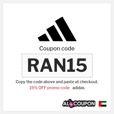Coupon for adidas (RAN15) 15% OFF promo code