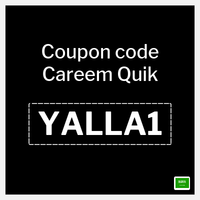 Coupon for Careem Quik (YALLA1) 50% capped at 25 SAR