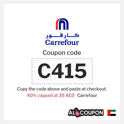 Coupon for Carrefour (C415) 40% capped at 35 AED