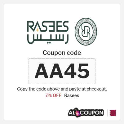 Coupon discount code for Rasees Exclusive 7% OFF Coupons