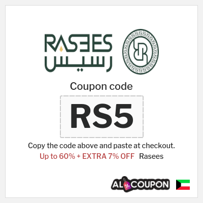 Coupon discount code for Rasees 7% OFF