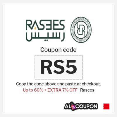 Coupon discount code for Rasees 7% OFF