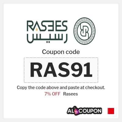 Coupon discount code for Rasees Exclusive 7% OFF Coupons