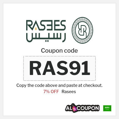 Coupon discount code for Rasees Exclusive 7% OFF Coupons